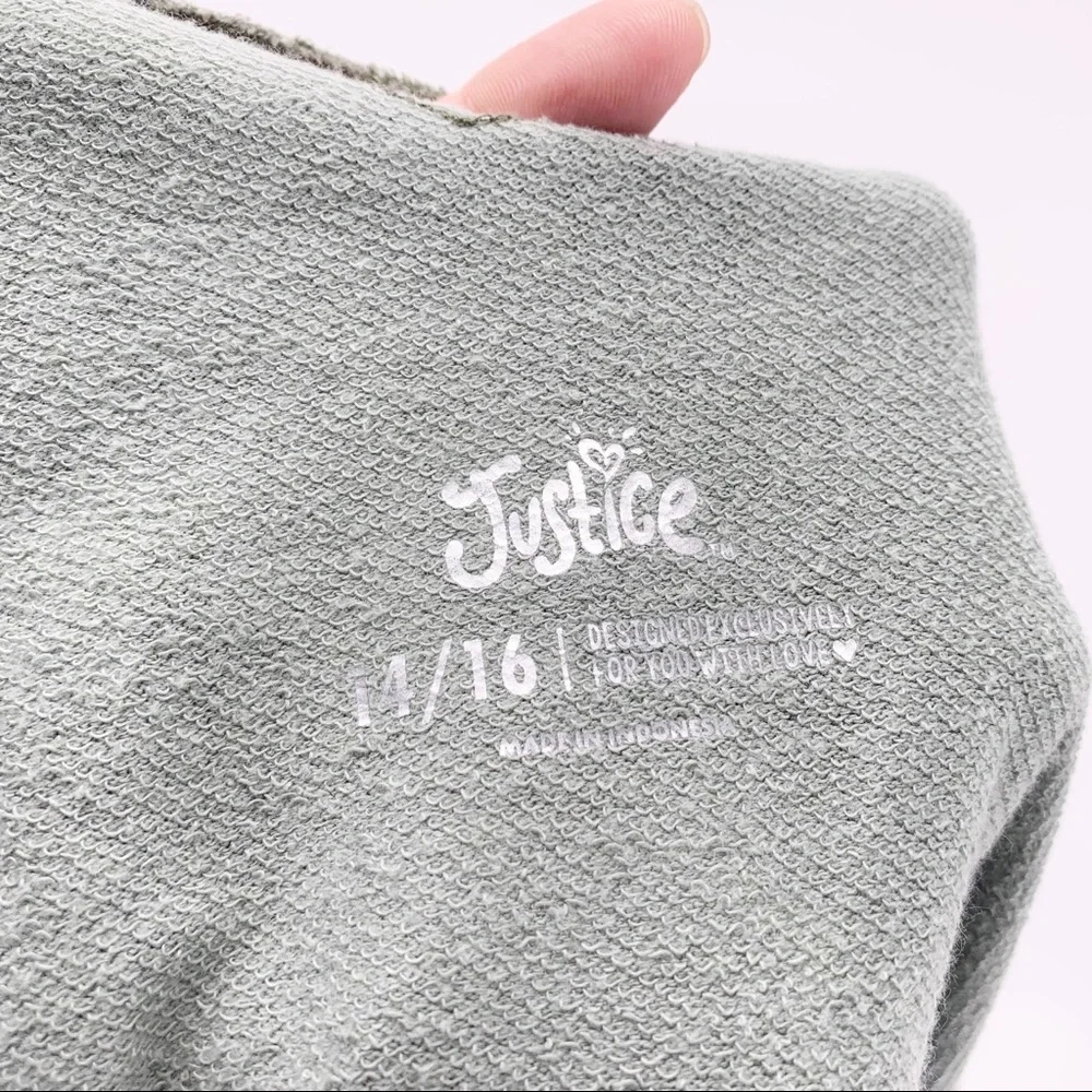 Justice Camo “Choose Happiness” Pullover Crewneck Sweatshirt Girls Size 14 - Picture 5 of 7